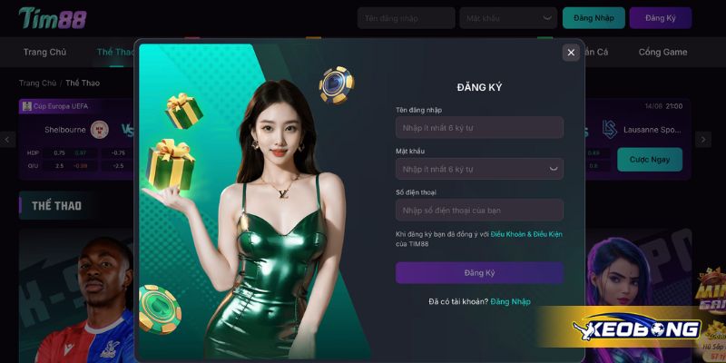 Giao diện đăng ký đơn giản thân thiện với người mới