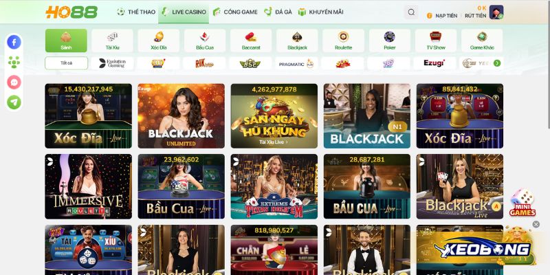 Live Casino tại nhà cái HO88